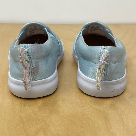 Cat & Jack Jozelle Twin Gore Shimmery Blue/Green Mermaid Slip On Sneakers Size 6 - Picture 11 of 11